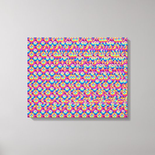 Stereogramm Herz und Hände 3D Poster Leinwanddruck (Vorderseite)