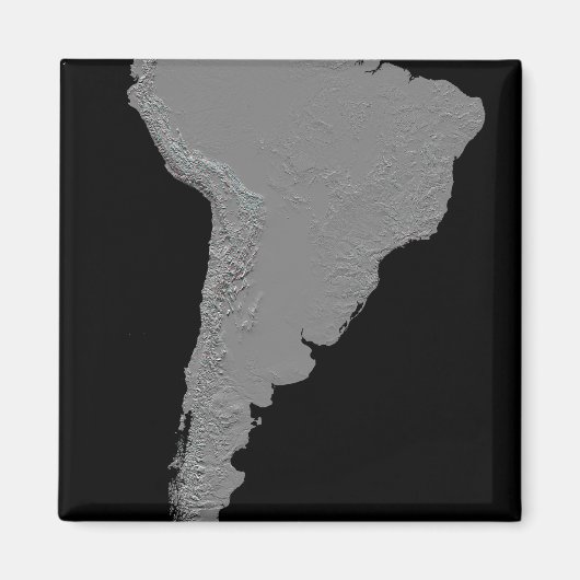 Stereoskopische Sicht Südamerikas Magnet (Vorne)