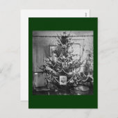 Stereoview Weihnachtsbaum viktorianische 1800s Feiertagspostkarte (Vorne/Hinten)