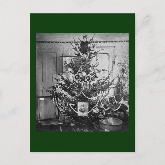 Stereoview Weihnachtsbaum viktorianische 1800s Feiertagspostkarte (Vorderseite)