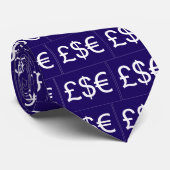 Sterling Dollar Euro (blau) Krawatte (Gerollt)