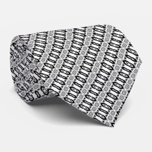 Sterling Mosaic Luxuriöse schwarz-weiße Geometri Krawatte