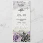 Sterling Silber Lila Rosen Hochzeitsprogramm Programm (Rückseite)