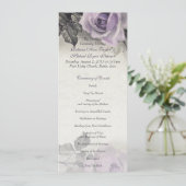 Sterling Silber Lila Rosen Hochzeitsprogramm Programm (Stehend Vorderseite)