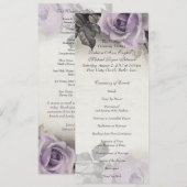 Sterling Silber Lila Rosen Hochzeitsprogramm Programm (Vorne/Hinten)