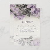 Sterling Silver Lila Rose Wedding RSVP Card (Vorne/Hinten)