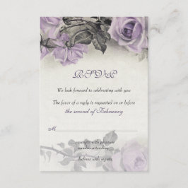 Sterling Silver Lila Rose Wedding RSVP Card Karte