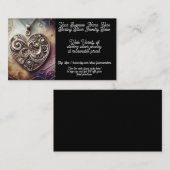 Sterling Silver Pendant Juweliershop Visitenkarte (Vorne/Hinten)