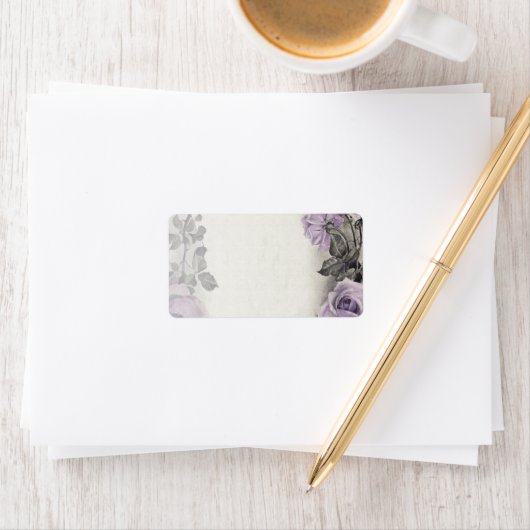 Sterling Silver Rose Blank Wedding Address Labels Adressaufkleber (Insitu)