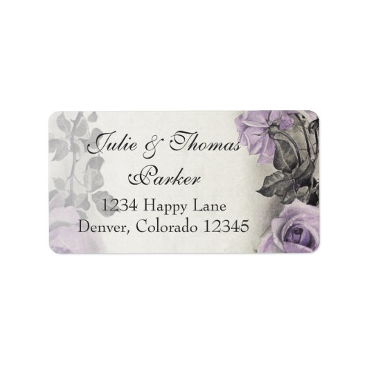 Sterling Silver Rose Wedding Address Labels Adressaufkleber (Vorne)