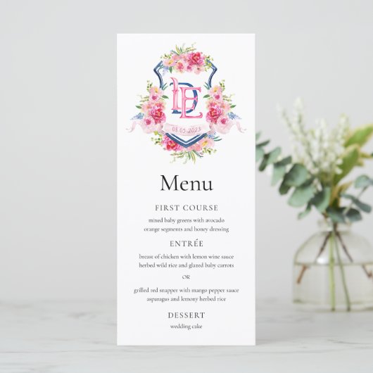 Sterling Wedding Menu 2 Menükarte (Stehend Vorderseite)