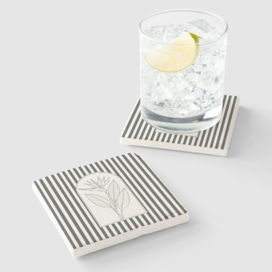 Sterlitzia Elegante Blume Botanisch Steinuntersetzer (Seitenansicht)