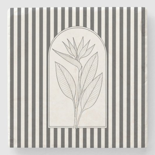 Sterlitzia Elegante Blume Botanisch Steinuntersetzer (Vorderseite)