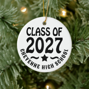 Stern-Abschlussklasse 2027 Foto-Abschlussfeier Keramik Ornament