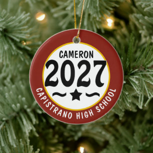 Stern Abschlussklasse 2027 Foto-Abschlussfeier Keramik Ornament