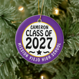 Stern Abschlussklasse 2027 Foto-Abschlussfeier Keramik Ornament