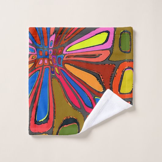 Stern Abstrakt, Text hinzufügen Badhandtuch Set (Waschlappen)