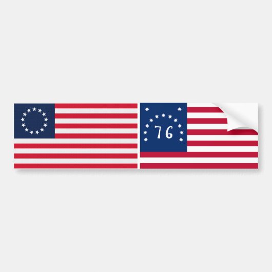 Stern-amerikanische Flagge Betsy Ross 13 Autoaufkleber (Vorne)