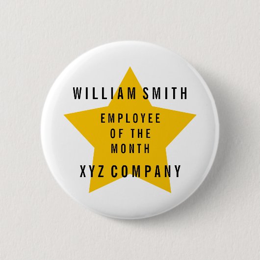 Stern-Angestellter der Firma des Monats-Namen-| Button (Vorderseite)