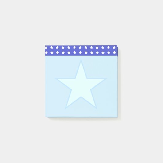 Stern auf Hellblau Post-it Klebezettel (Vorderseite)