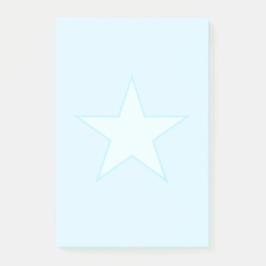 Stern auf Hellblau Post-it Klebezettel (Vorderseite)