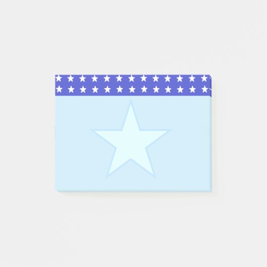 Stern auf Hellblau Post-it Klebezettel (Vorderseite)