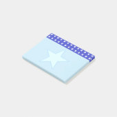 Stern auf Hellblau Post-it Klebezettel (angewinkelt)