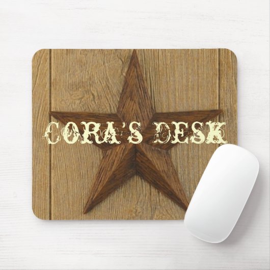 Stern auf Holz, Coras Schreibtisch Mousepad (Mit Mouse)