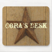 Stern auf Holz, Coras Schreibtisch Mousepad (Vorne)
