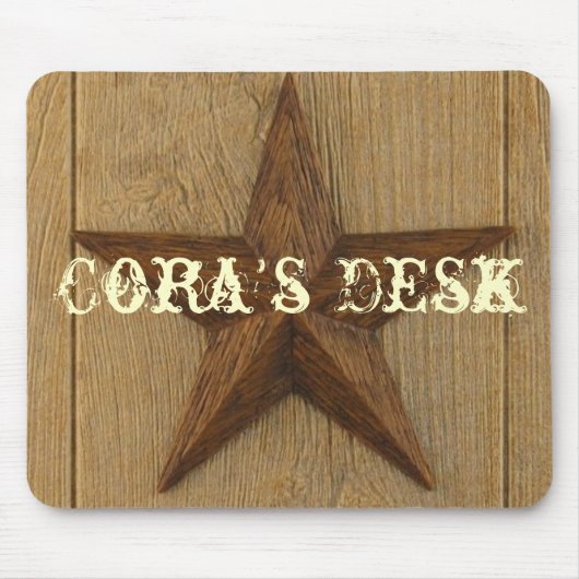 Stern auf Holz, Coras Schreibtisch Mousepad (Vorne)