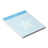 Stern auf Light Turquoise Simple Notizblock (angewinkelt)