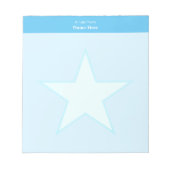 Stern auf Light Turquoise Simple Notizblock (Vorderseite)
