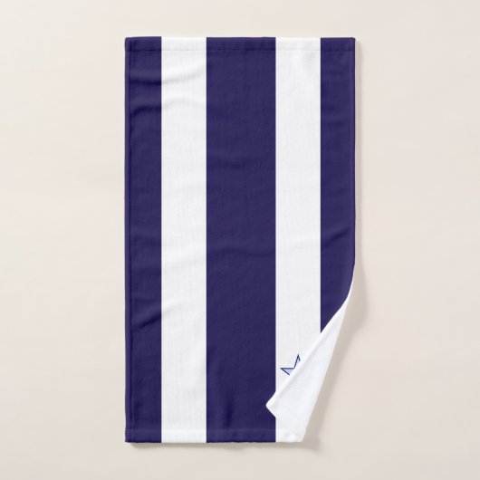 Stern auf marineblau-weiß gestreiftem Badetuch Set (Handtuch)