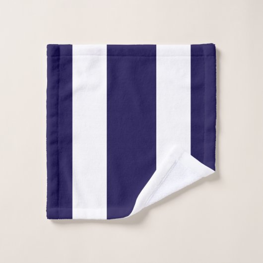 Stern auf marineblau-weiß gestreiftem Badetuch Set (Waschlappen)