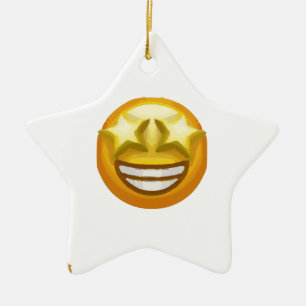 Stern-Augen-Emoji Keramikornament