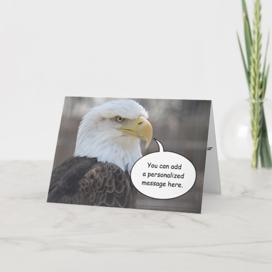 Stern Bald Eagle Greeting Card Karte (Vorderseite)