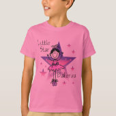 Stern-Ballerina-Schwarzes Haar T-Shirt (Vorderseite)