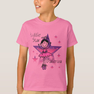 Stern-Ballerina-Schwarzes Haar T-Shirt