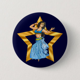 Stern-Bauch-Tänzerin Button