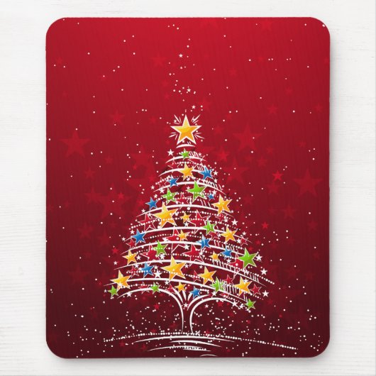 Stern bedeckte Weihnachtsbaum Mousepad (Vorne)