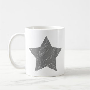 Stern Bedrängt Grau Vintage-Stern Kaffeetasse
