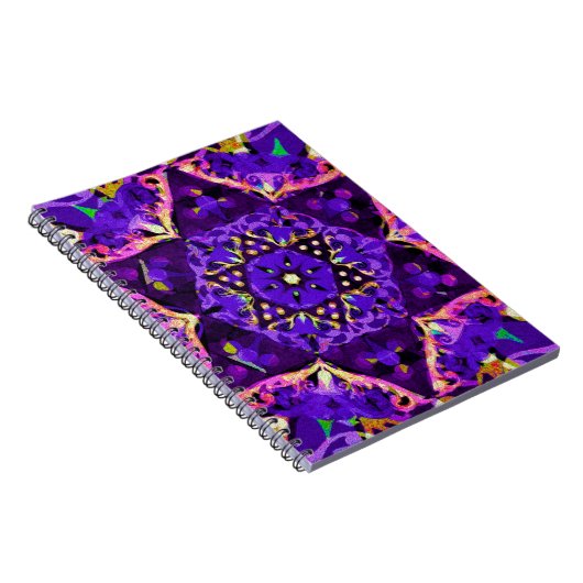 Stern-BlumeMandala in Lila Notizblock (Rechte Seite)