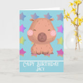 Stern Capybara Geburtstag Süß Karte (Gelbe Blume)