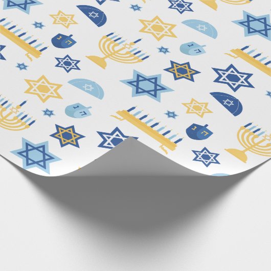 Stern Chanukkas Chanukkah Menorah Geschenkpapier (Ecke)