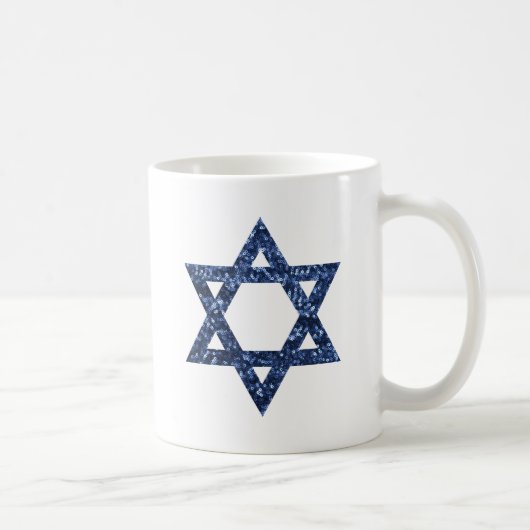 Stern David mit Pailletten Kaffeetasse (Rechts)