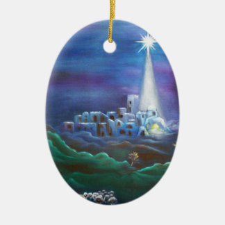 Stern der Bethlehem-Oval-Verzierung Keramik Ornament