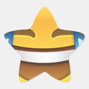 Stern, der Emoji lacht Stern-Aufkleber