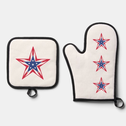 Stern der Freiheit Ofenhandschuh & Topflappen-Set (Vorderseite)