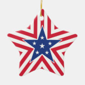 Stern der Freiheit (Streifen) Keramik Ornament (Vorne)