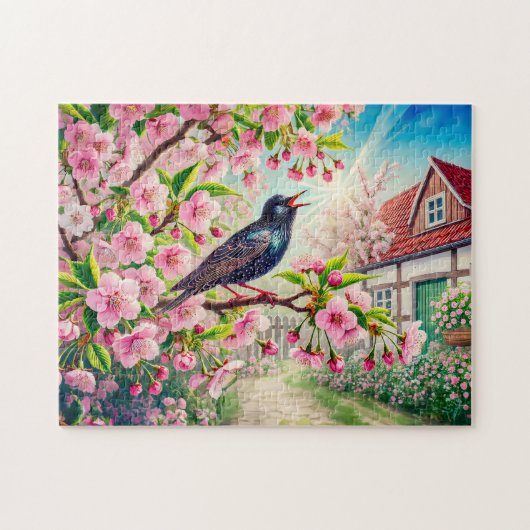 Stern, der im Kirschbaum singt, Illustration Puzzle (Horizontal)